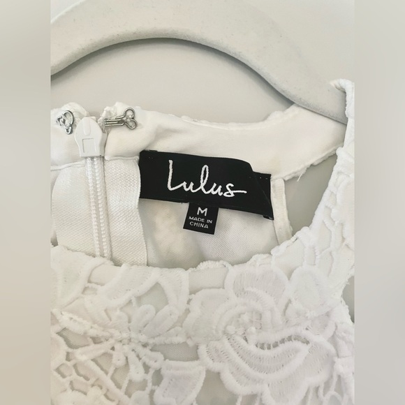 Lulu's Love Poem Ivory Lace Mini Dress, White, sz Medium - Picture 8 of 15